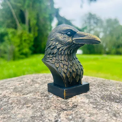 Mô hình tượng đầu quạ (crow) 3D nghệ thuật trang trí bàn làm việc