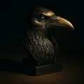 Mô hình tượng đầu quạ (crow) 3D nghệ thuật trang trí bàn làm việc - Thumbnail 2