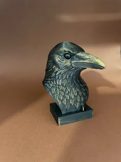 Mô hình tượng đầu quạ (crow) 3D nghệ thuật trang trí bàn làm việc - Image 3