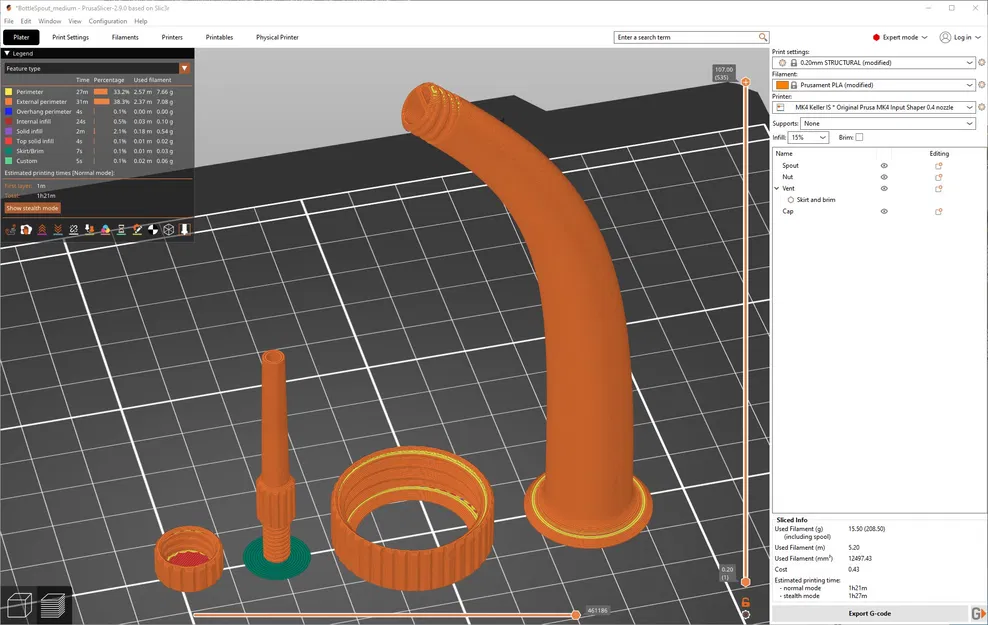 Đầu vòi rót nước cho chai PET có kèm kênh thông khí - Image 6