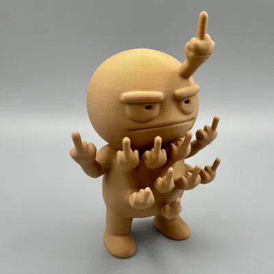 Middlefinger Meme – Mô hình nhân vật tức giận với đầy ngón tay giữa