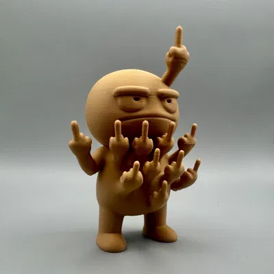 Middlefinger Meme – Mô hình nhân vật tức giận với đầy ngón tay giữa