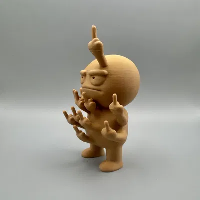 Middlefinger Meme – Mô hình nhân vật tức giận với đầy ngón tay giữa