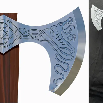 Rìu Chiến Viking In 3D – Bản Sao Kích Thước Thật Cho Cosplay & Trưng Bày