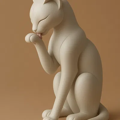 Mô hình chú mèo trang trí bàn làm việc in 3D tinh tế