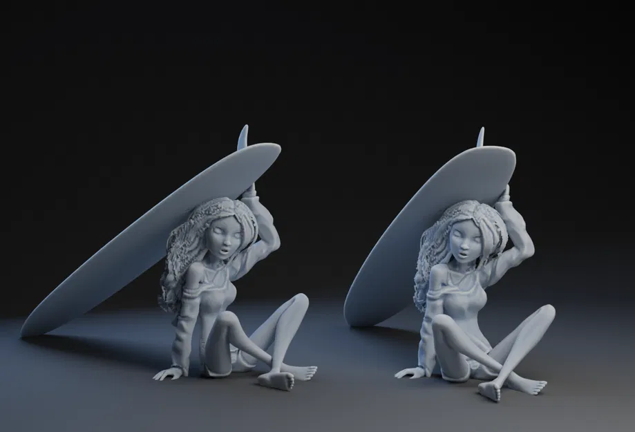 Mô hình 3D Surf Girl - Cô gái lướt sóng đầy cá tính - Image 1