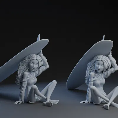 Mô hình 3D Surf Girl - Cô gái lướt sóng đầy cá tính