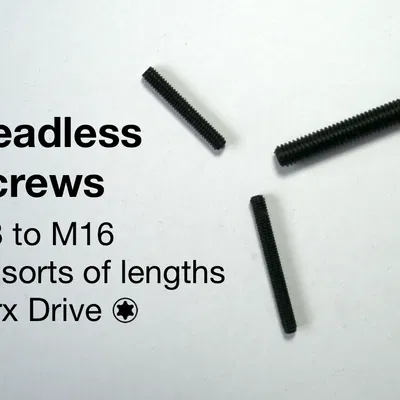 Ốc vít không đầu Torx M3 - M16 với nhiều kích thước (kèm file STEP)