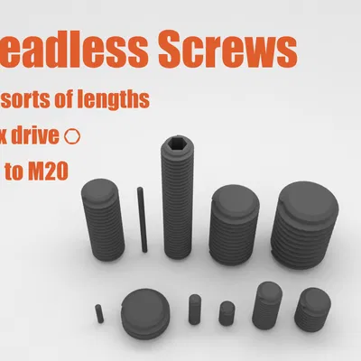 Ốc lục giác không đầu M2 - M20 các loại (kèm file STEP)