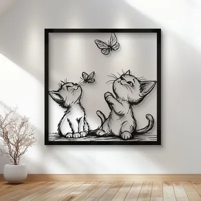 WallArt Cats 005 - Mẫu tranh treo tường mèo hiện đại