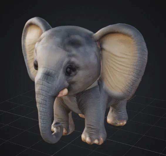 Mô hình chú voi con (Elephant) dễ thương để in 3D trang trí - Image 1