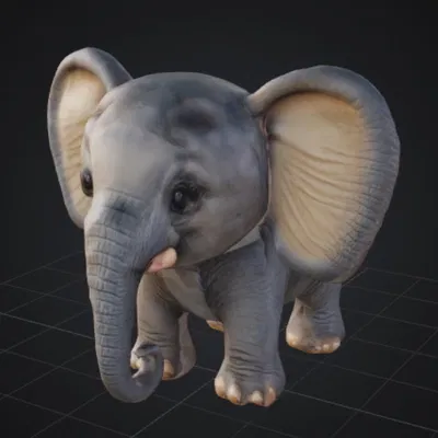 Mô hình chú voi con (Elephant) dễ thương để in 3D trang trí