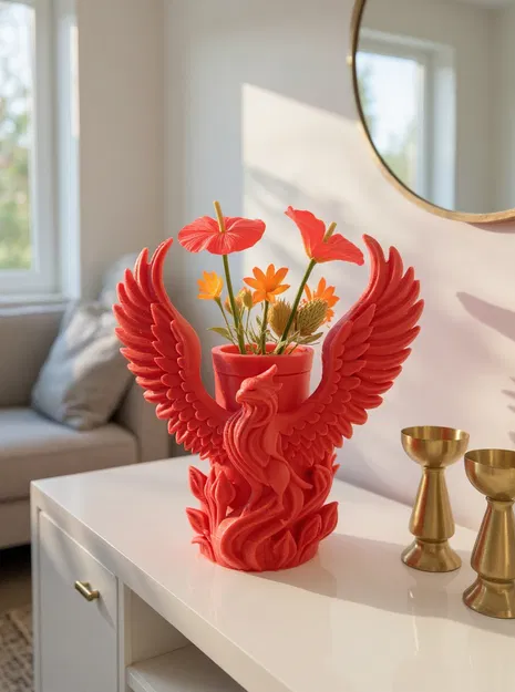 Chậu cây Phượng Hoàng Đỏ – Mẫu chậu chim thần thoại đầy ấn tượng - Image 2