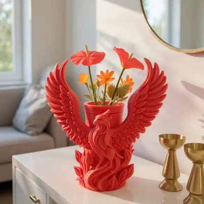 Chậu cây Phượng Hoàng Đỏ – Mẫu chậu chim thần thoại đầy ấn tượng