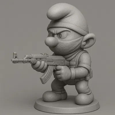 Mô hình 3D nhân vật Smurf đặc nhiệm phong cách Counter Strike