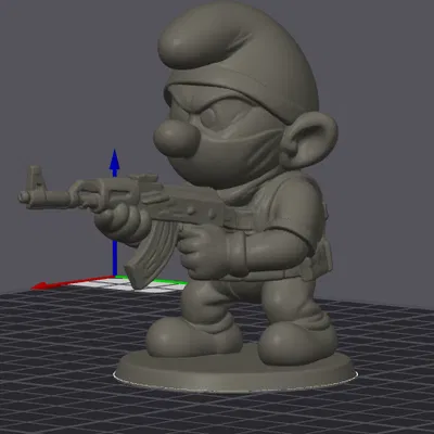 Mô hình 3D nhân vật Smurf đặc nhiệm phong cách Counter Strike