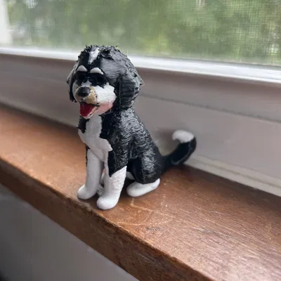Tượng Chó Bernedoodle (In đa màu hoặc đơn sắc)
