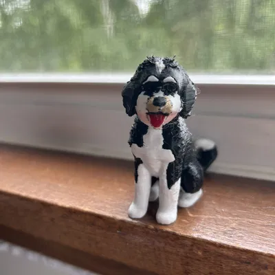 Tượng Chó Bernedoodle (In đa màu hoặc đơn sắc)