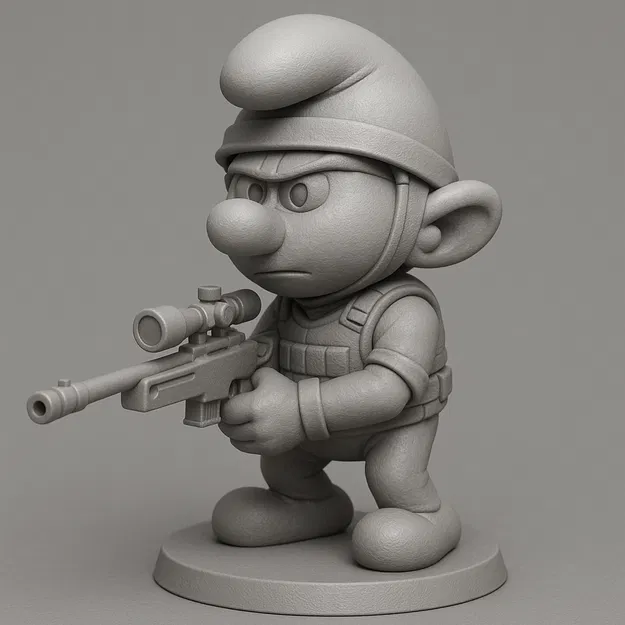 Mô hình 3D chú Smurf đặc nhiệm (Anti-Terrorist) cực ngầu cho game thủ - Image 1
