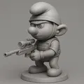 Mô hình 3D chú Smurf đặc nhiệm (Anti-Terrorist) cực ngầu cho game thủ - Thumbnail 1