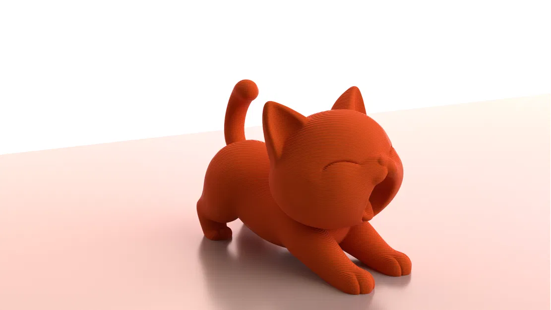 Mô hình chú mèo ngáp đáng yêu - In 3D dễ dàng và sinh động - Image 1