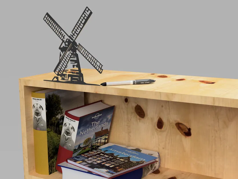 Mô hình trang trí cối xay gió Hà Lan (Dutch Windmill) in 3D - Image 2