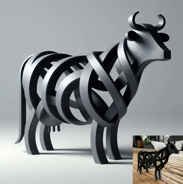 Tượng Bò Trừu Tượng (Abstract Cow Sculpture) - Image 1