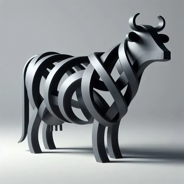 Tượng Bò Trừu Tượng (Abstract Cow Sculpture) - Image 4
