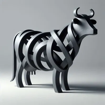 Tượng Bò Trừu Tượng (Abstract Cow Sculpture)