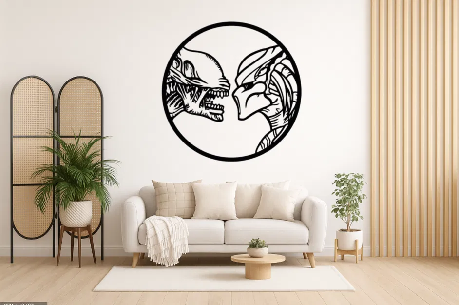 WallArt Alien vs. Predator - Tranh treo tường 3D độc đáo - Image 1