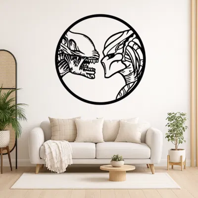 WallArt Alien vs. Predator - Tranh treo tường 3D độc đáo