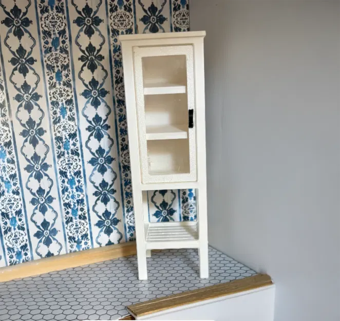 Tủ kệ nhà tắm tỉ lệ 1:12 cho nhà búp bê - Phong cách Ikea - Image 1