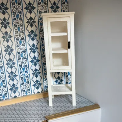 Tủ kệ nhà tắm tỉ lệ 1:12 cho nhà búp bê - Phong cách Ikea