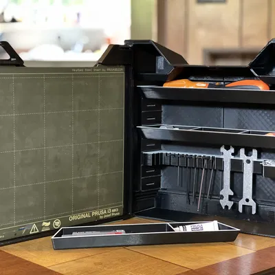 Khay lưu trữ dụng cụ gắn hông cho Prusa Core One (nam châm 20x10x5mm)