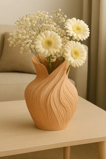 Ripple Bloom – Mẫu bình hoa 3D cách điệu - Image 1