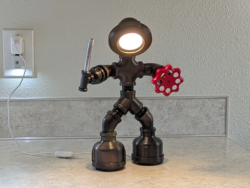 PipeKnight - Đèn ngủ robot ống nước in 3D độc đáo - Image 1