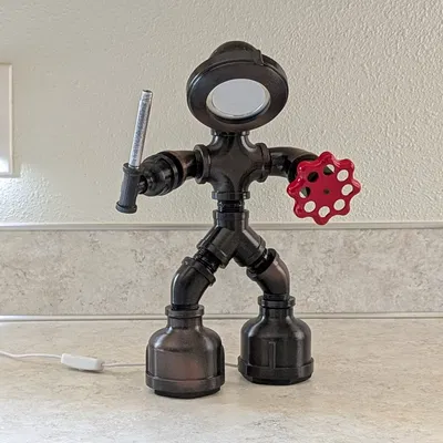 PipeKnight - Đèn ngủ robot ống nước in 3D độc đáo