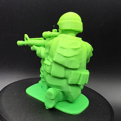 Mô hình lính bộ binh hiện đại Kneeling Army Man với súng M16 in 3D