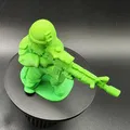 Mô hình lính bộ binh hiện đại Kneeling Army Man với súng M16 in 3D - Thumbnail 5