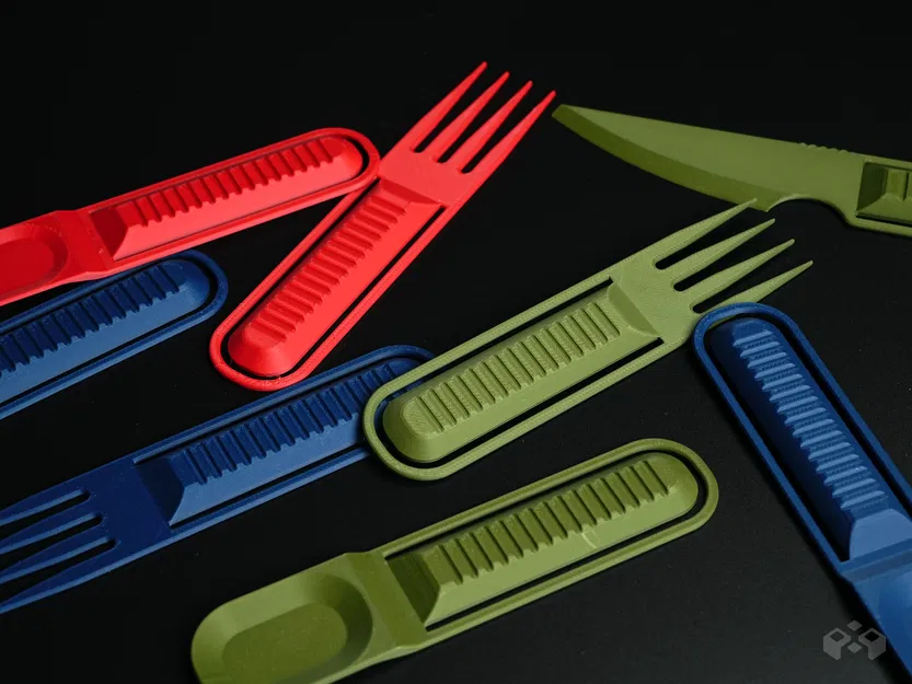 Bộ dụng cụ ăn uống dã ngoại dạng kẹp (Clip-on Hiking Utensil set) - Image 4