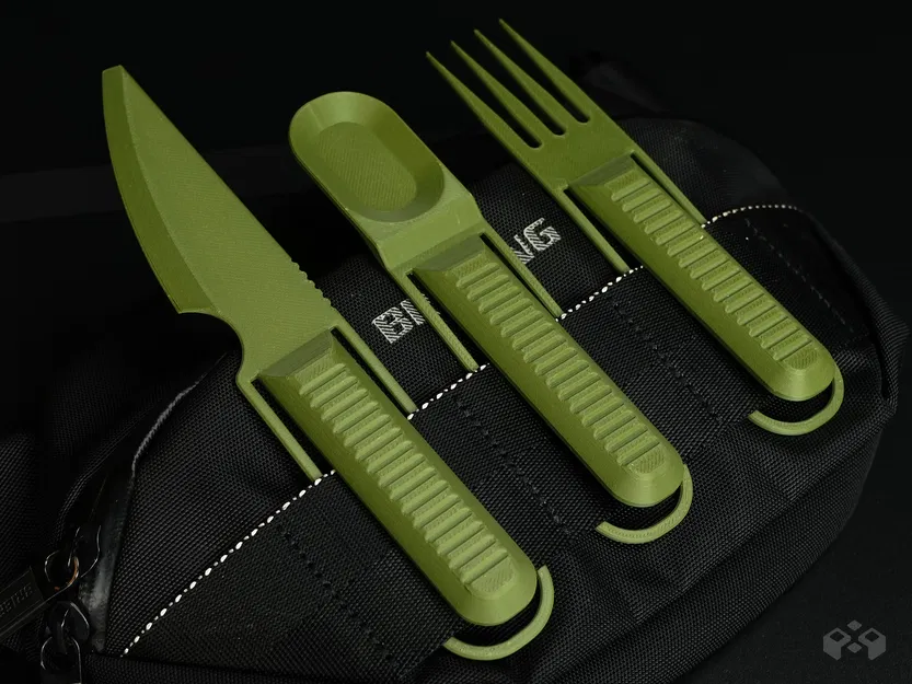 Bộ dụng cụ ăn uống dã ngoại dạng kẹp (Clip-on Hiking Utensil set) - Image 9
