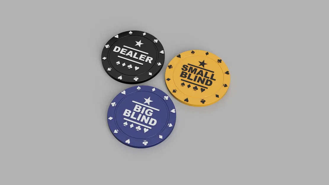 Bộ Poker Tokens/Buttons (Dealer, Small Blind, Big Blind) - Image 1
