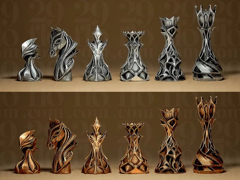 Bộ Cờ Vua Cách Điệu (Stylized Chess Set) - Image 1