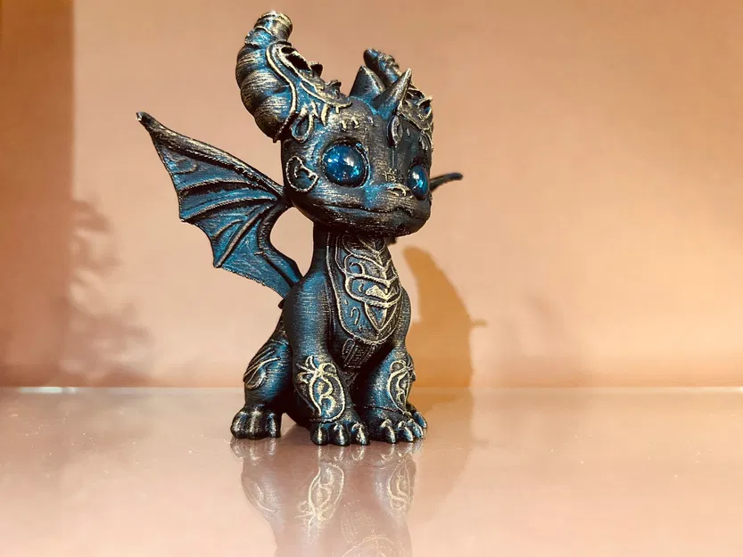 Mô hình 3D Baby Dragon - Đồ trang trí bàn làm việc cực đáng yêu - Image 4