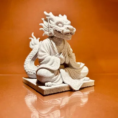 Mô hình rồng thiền định (Meditating Dragon) in 3D trang trí đẹp mắt