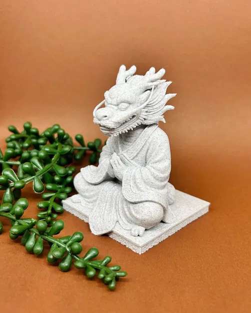 Mô hình rồng thiền định (Meditating Dragon) in 3D trang trí đẹp mắt - Image 2