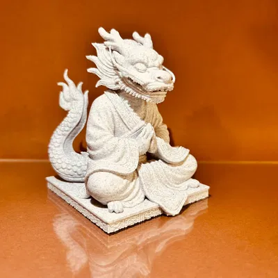 Mô hình rồng thiền định (Meditating Dragon) in 3D trang trí đẹp mắt