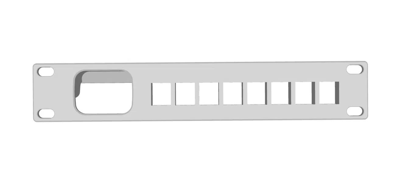 Ngàm gắn JetKVM 8 khe Keystone cho tủ Rack 10-inch - Image 1