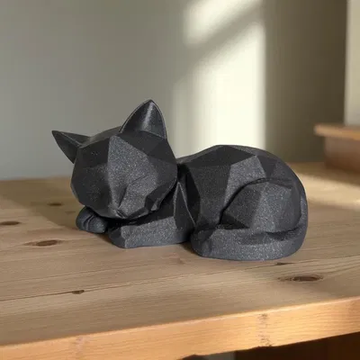 Mô hình Mèo con Low Poly đang ngủ cực xinh (Không cần support)