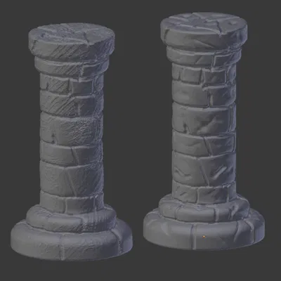 Mô hình cột đá tròn trang trí cho Dungeons & Dragons (D&D)